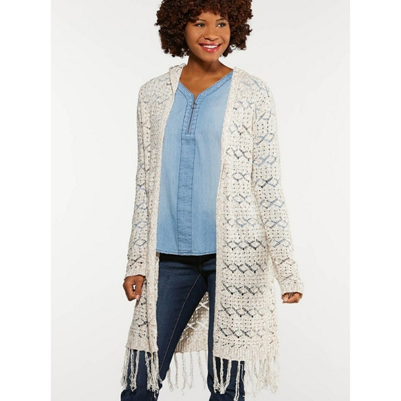 ❌SOLD❌Boho Fringe Cardigan Hood Small NWOT - Picture 5 of 5